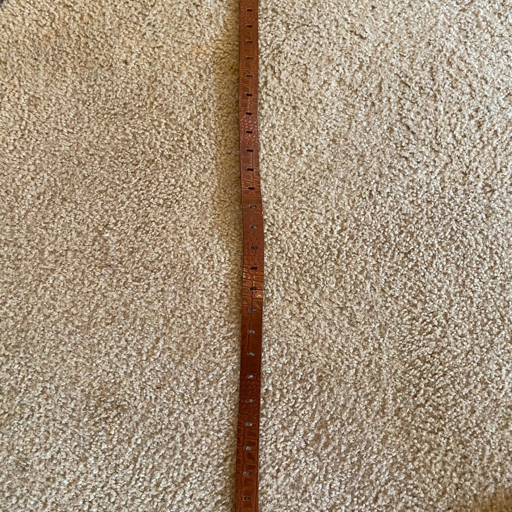 Brown leather croc belt